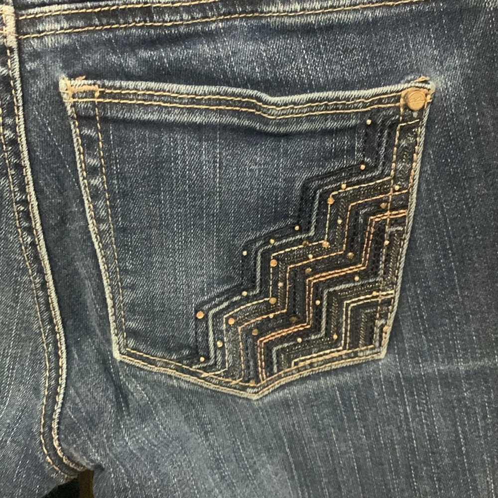 White House Black Market Dark Blue Stretch Denim Capri Crop Jean Pant Woman's 00 - Picture 7 of 9